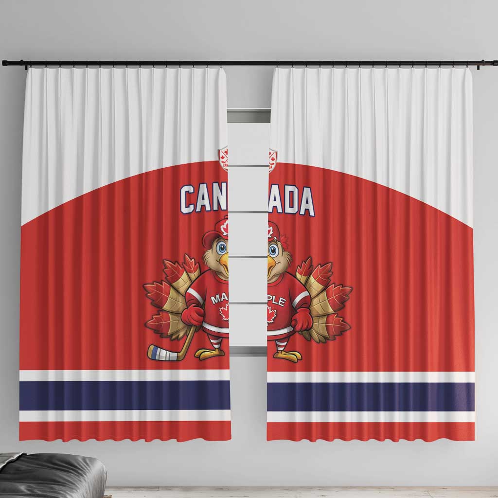 Canada Ice Hockey Window Curtain Maple Leaf Turkey Mascot