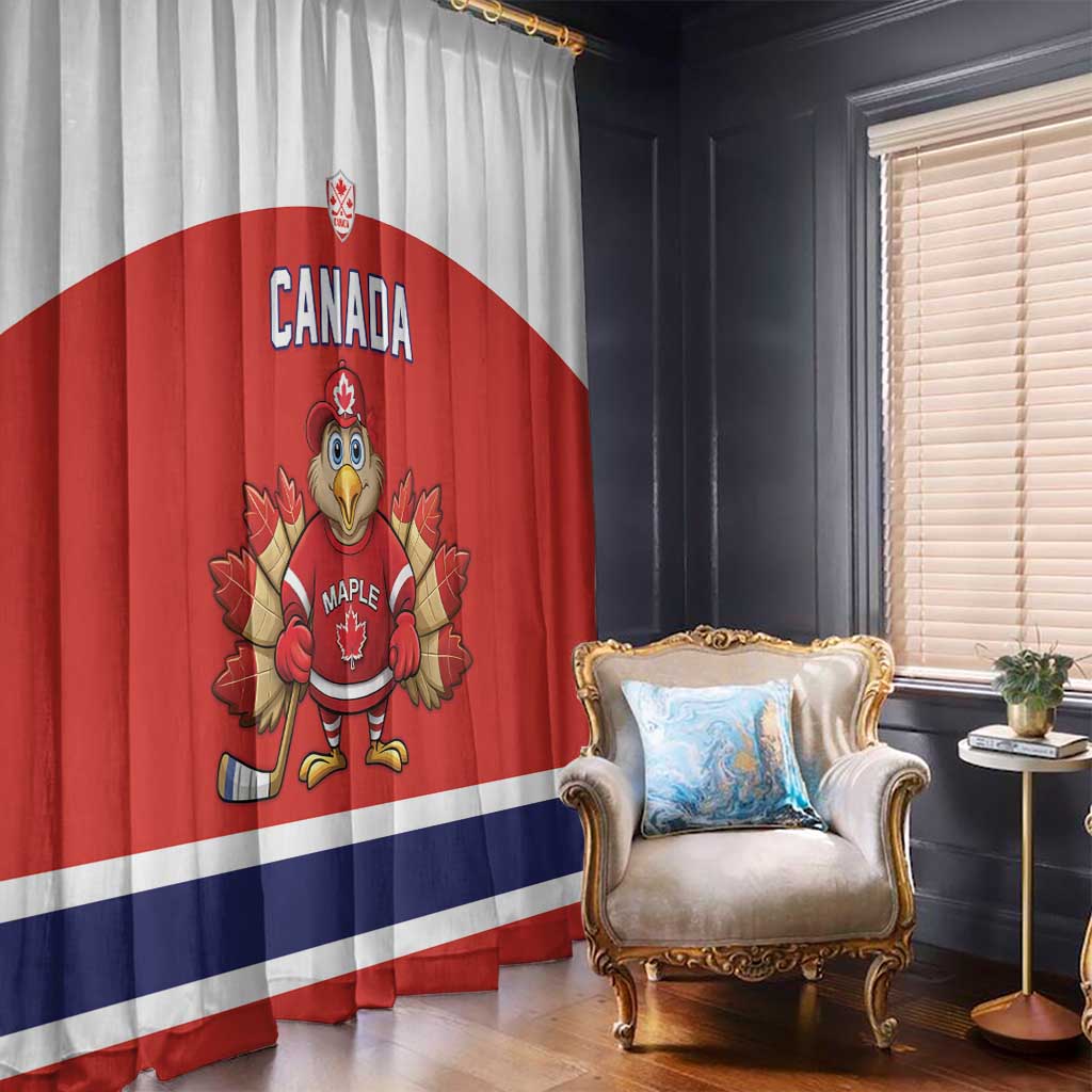 Canada Ice Hockey Window Curtain Maple Leaf Turkey Mascot