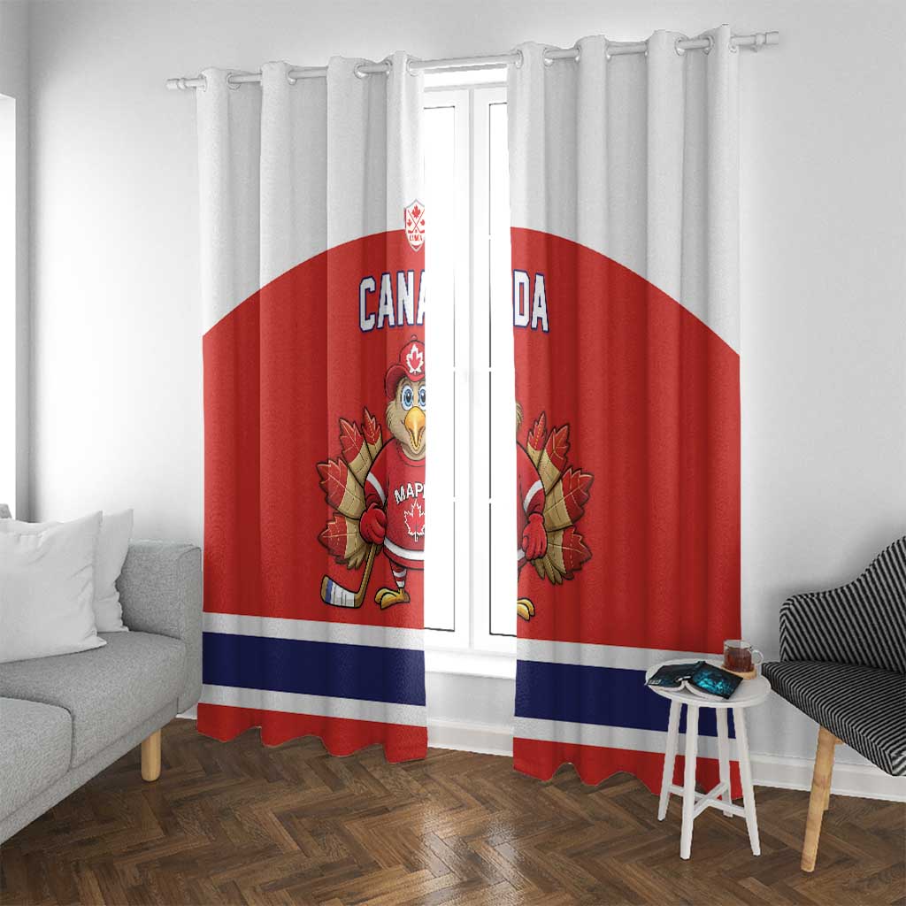 Canada Ice Hockey Window Curtain Maple Leaf Turkey Mascot