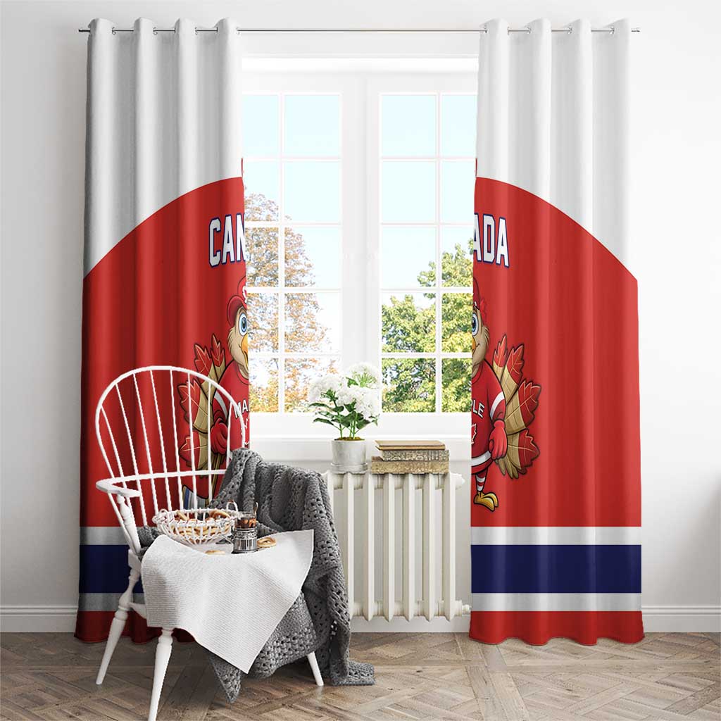 Canada Ice Hockey Window Curtain Maple Leaf Turkey Mascot