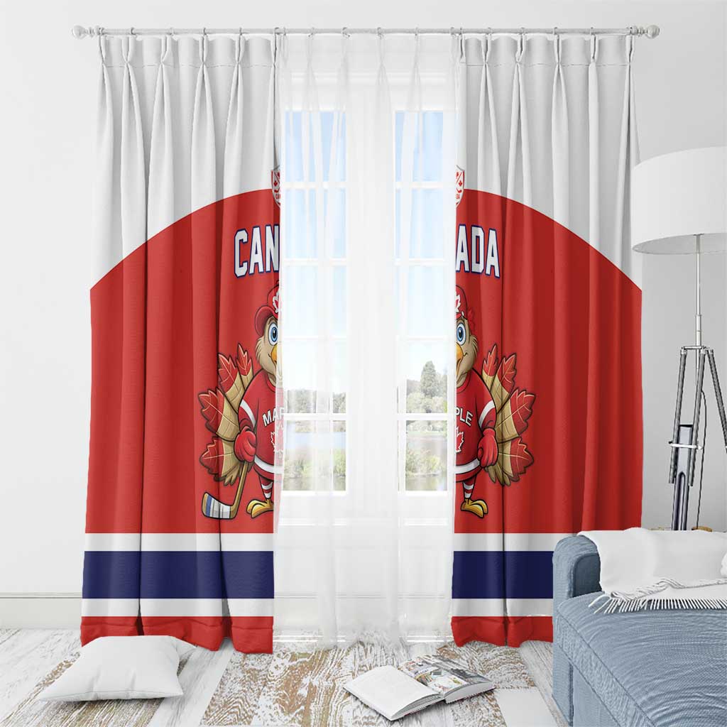 Canada Ice Hockey Window Curtain Maple Leaf Turkey Mascot