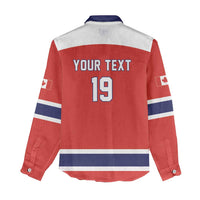 Canada Ice Hockey Custom Women Casual Shirt Maple Leaf Turkey Mascot