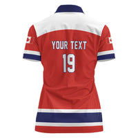 Canada Ice Hockey Custom Women Polo Shirt Maple Leaf Turkey Mascot