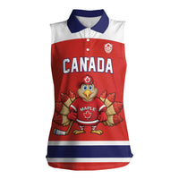 Canada Ice Hockey Custom Women Sleeveless Polo Shirt Maple Leaf Turkey Mascot