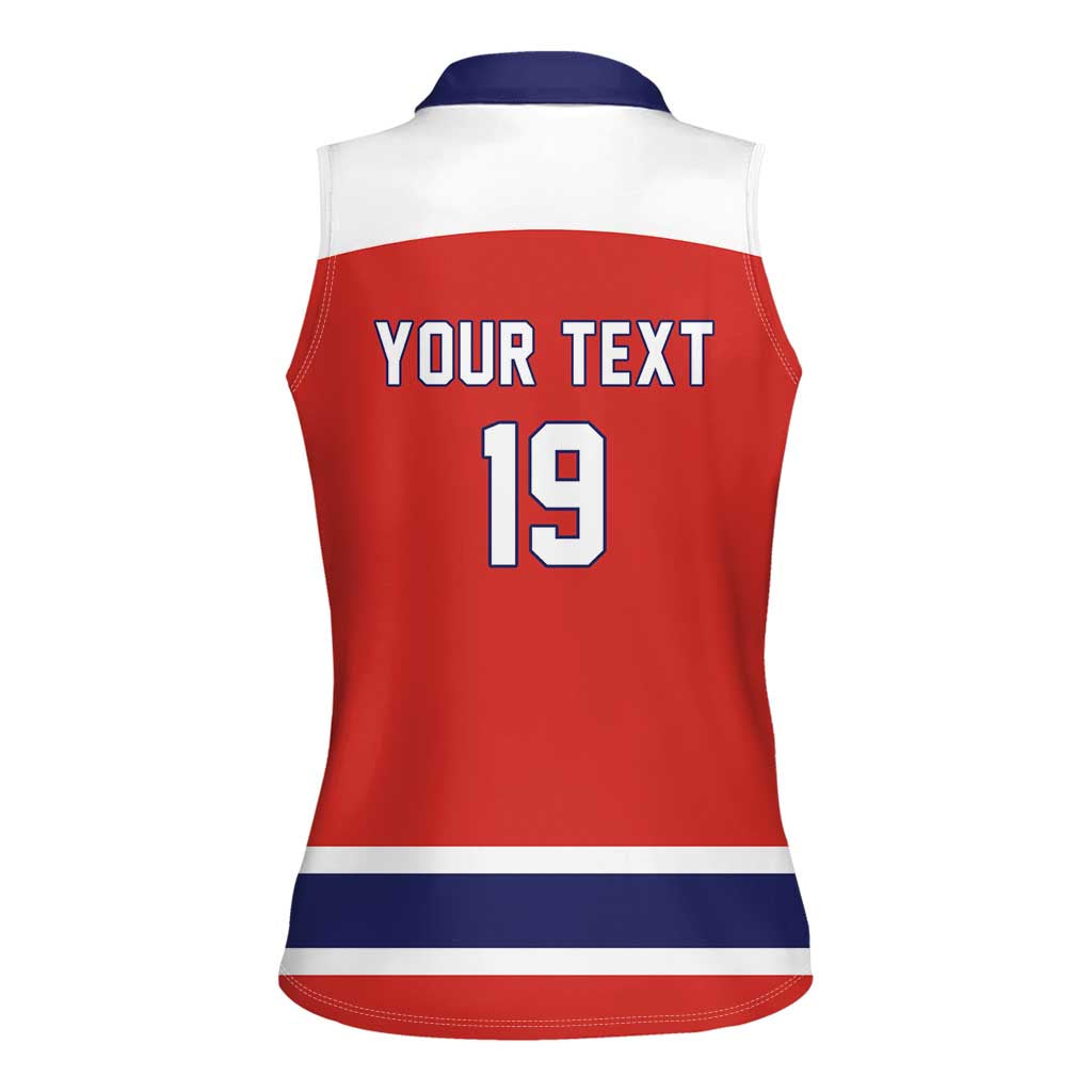 Canada Ice Hockey Custom Women Sleeveless Polo Shirt Maple Leaf Turkey Mascot