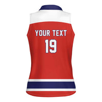 Canada Ice Hockey Custom Women Sleeveless Polo Shirt Maple Leaf Turkey Mascot
