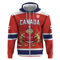 Canada Ice Hockey Custom Zip Hoodie Maple Leaf Turkey Mascot
