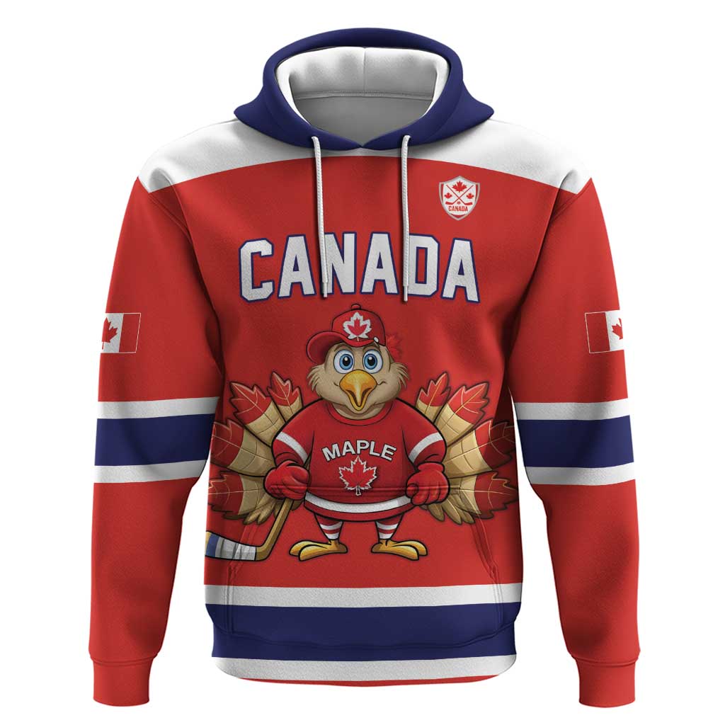 Canada Ice Hockey Custom Zip Hoodie Maple Leaf Turkey Mascot