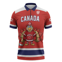 Canada Ice Hockey Custom Zipper Polo Shirt Maple Leaf Turkey Mascot