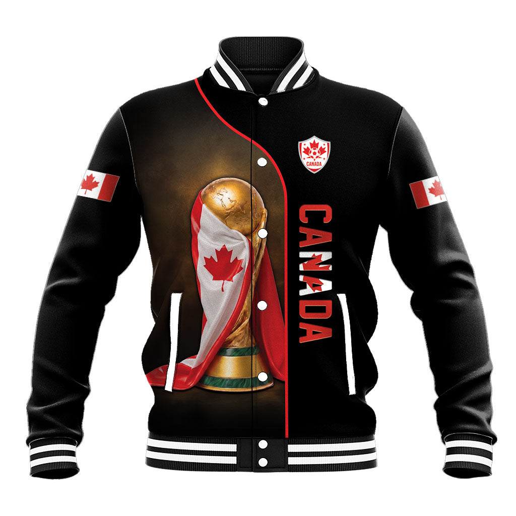 Personalized Canada Football 2026 Baseball Jacket Trophy Flag Pride Art