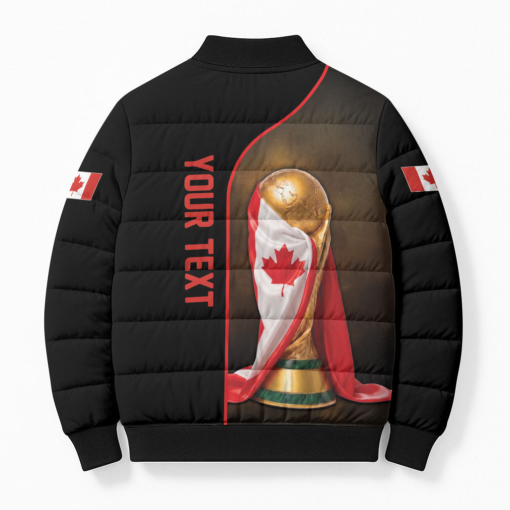 Personalized Canada Football 2026 Bomber Puffer Jacket Trophy Flag Pride Art