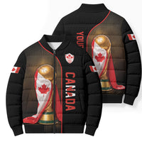 Personalized Canada Football 2026 Bomber Puffer Jacket Trophy Flag Pride Art