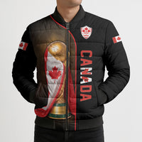 Personalized Canada Football 2026 Bomber Puffer Jacket Trophy Flag Pride Art