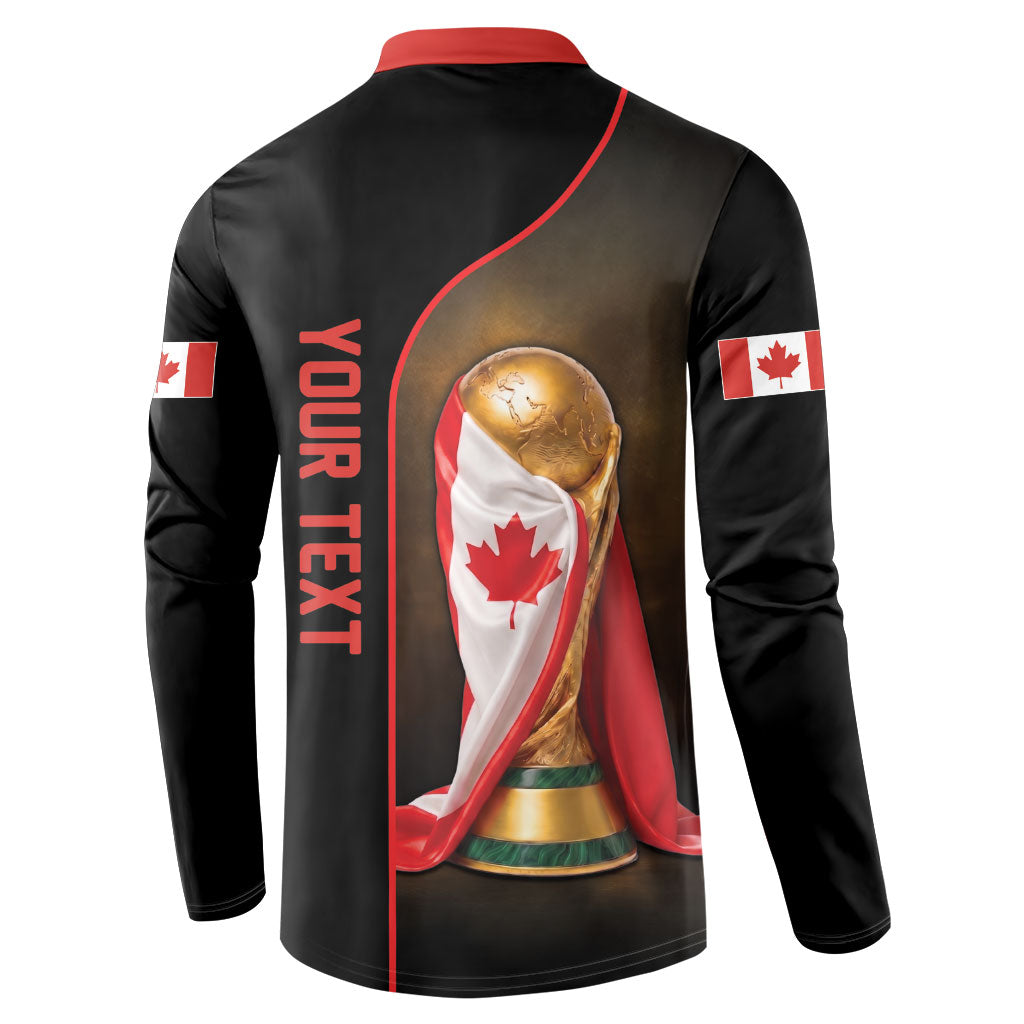 Personalized Canada Football 2026 Button Sweatshirt Trophy Flag Pride Art