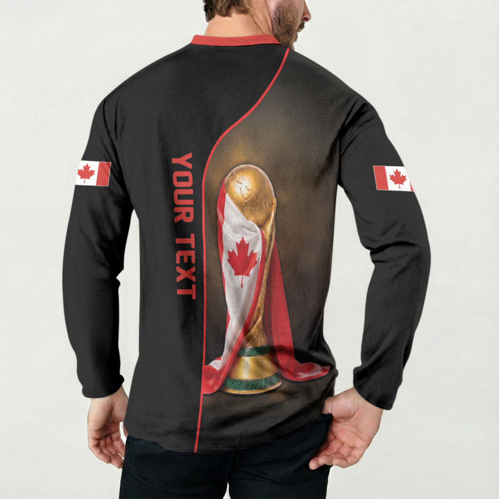Personalized Canada Football 2026 Button Sweatshirt Trophy Flag Pride Art