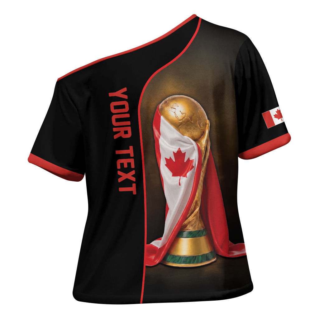Personalized Canada Football 2026 Cross Shoulder Shirt Trophy Flag Pride Art