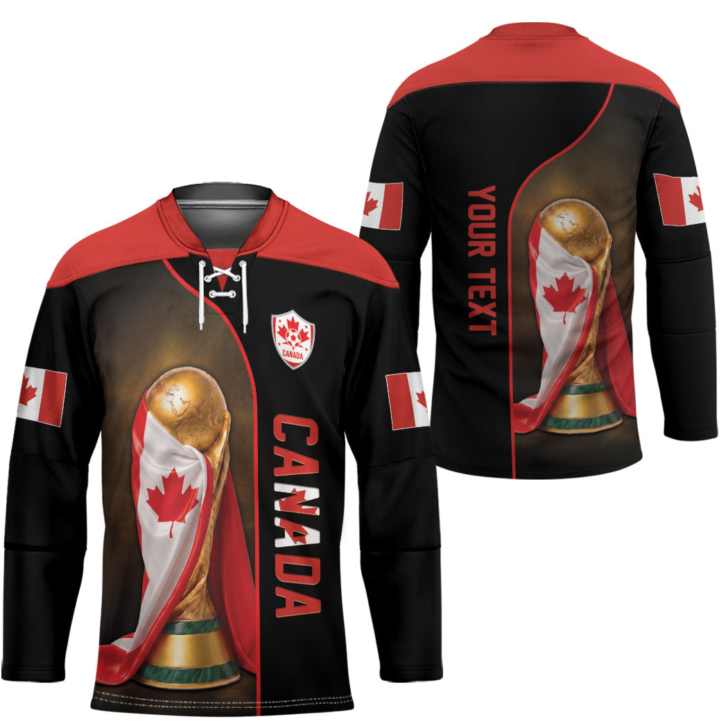 Personalized Canada Football 2026 Hockey Jersey Trophy Flag Pride Art