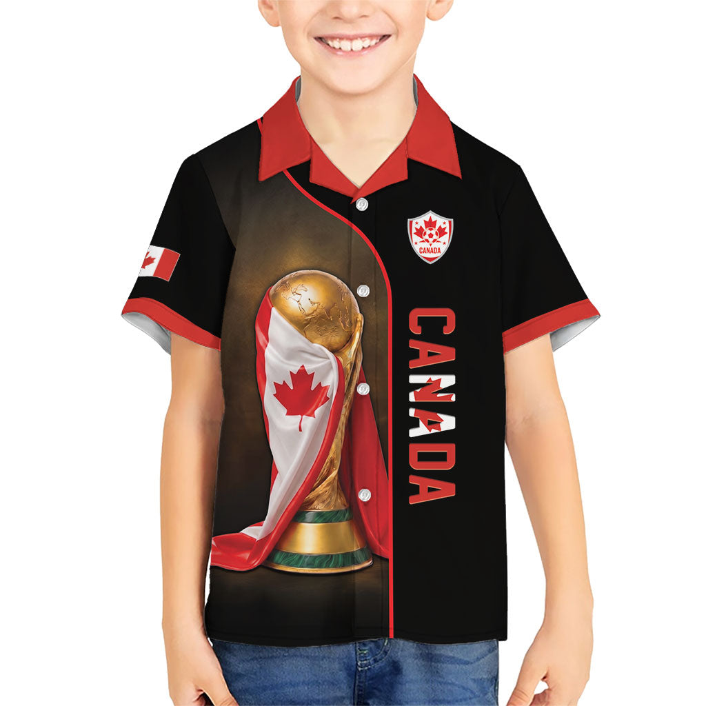Personalized Canada Football 2026 Kid Hawaiian Shirt Trophy Flag Pride Art