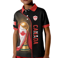 Personalized Canada Football 2026 Kid Polo Shirt Trophy Flag Pride Art