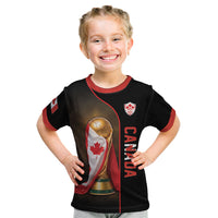 Personalized Canada Football 2026 Kid T Shirt Trophy Flag Pride Art