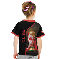 Personalized Canada Football 2026 Kid T Shirt Trophy Flag Pride Art