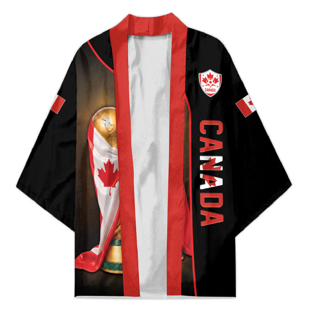 Personalized Canada Football 2026 Kimono Trophy Flag Pride Art