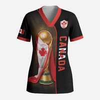 Personalized Canada Football 2026 Scrub Top Trophy Flag Pride Art
