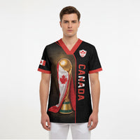 Personalized Canada Football 2026 Scrub Top Trophy Flag Pride Art