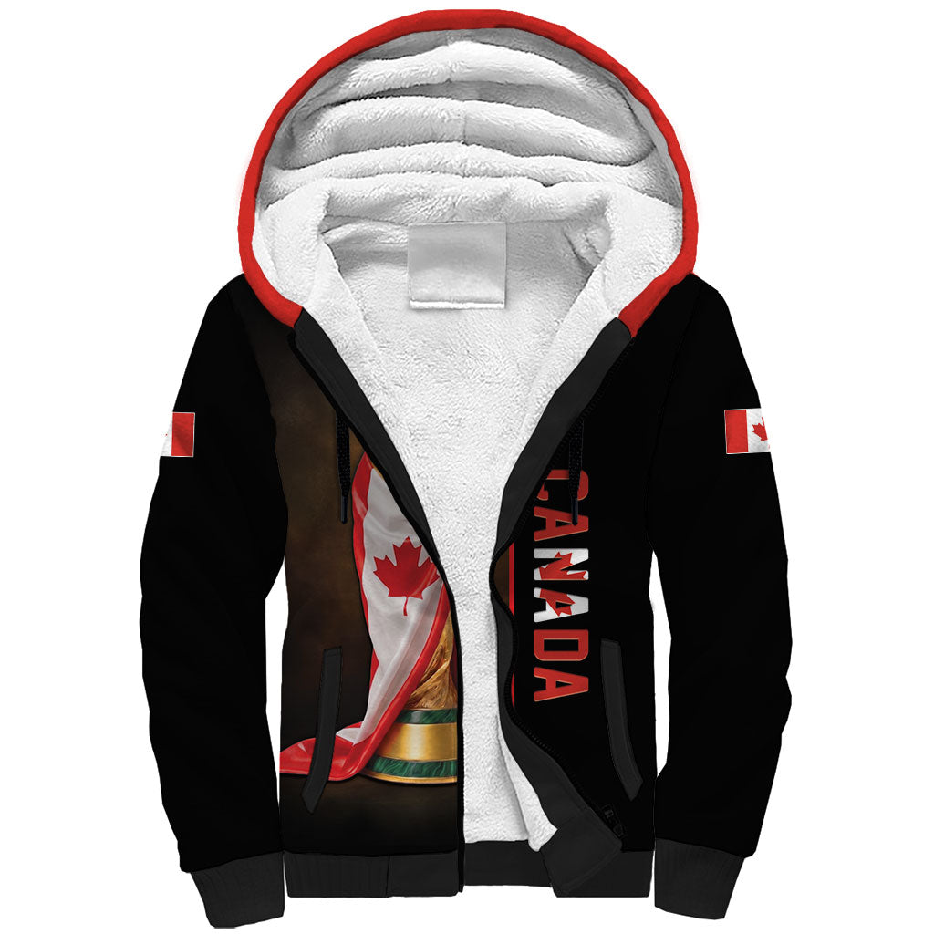 Personalized Canada Football 2026 Sherpa Hoodie Trophy Flag Pride Art