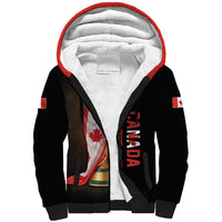 Personalized Canada Football 2026 Sherpa Hoodie Trophy Flag Pride Art