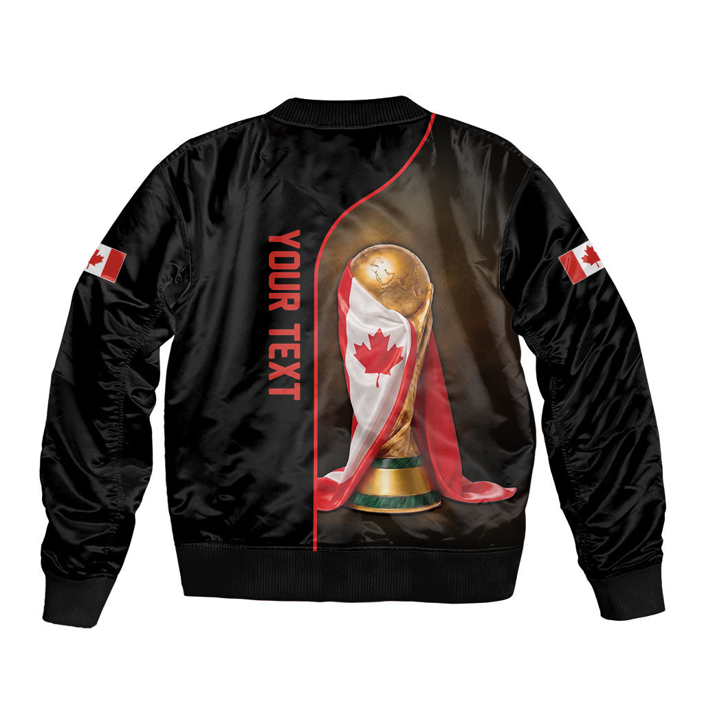 Personalized Canada Football 2026 Sleeve Zip Bomber Jacket Trophy Flag Pride Art
