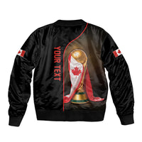 Personalized Canada Football 2026 Sleeve Zip Bomber Jacket Trophy Flag Pride Art
