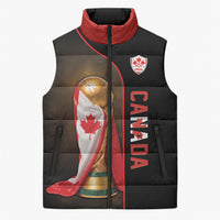 Personalized Canada Football 2026 Sleeveless Puffer Jacket Trophy Flag Pride Art