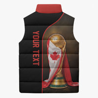 Personalized Canada Football 2026 Sleeveless Puffer Jacket Trophy Flag Pride Art