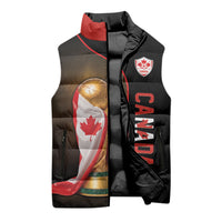 Personalized Canada Football 2026 Sleeveless Puffer Jacket Trophy Flag Pride Art