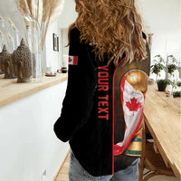 Personalized Canada Football 2026 Women Casual Shirt Trophy Flag Pride Art
