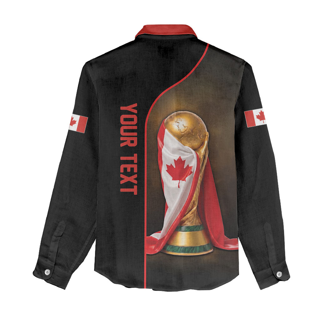 Personalized Canada Football 2026 Women Casual Shirt Trophy Flag Pride Art