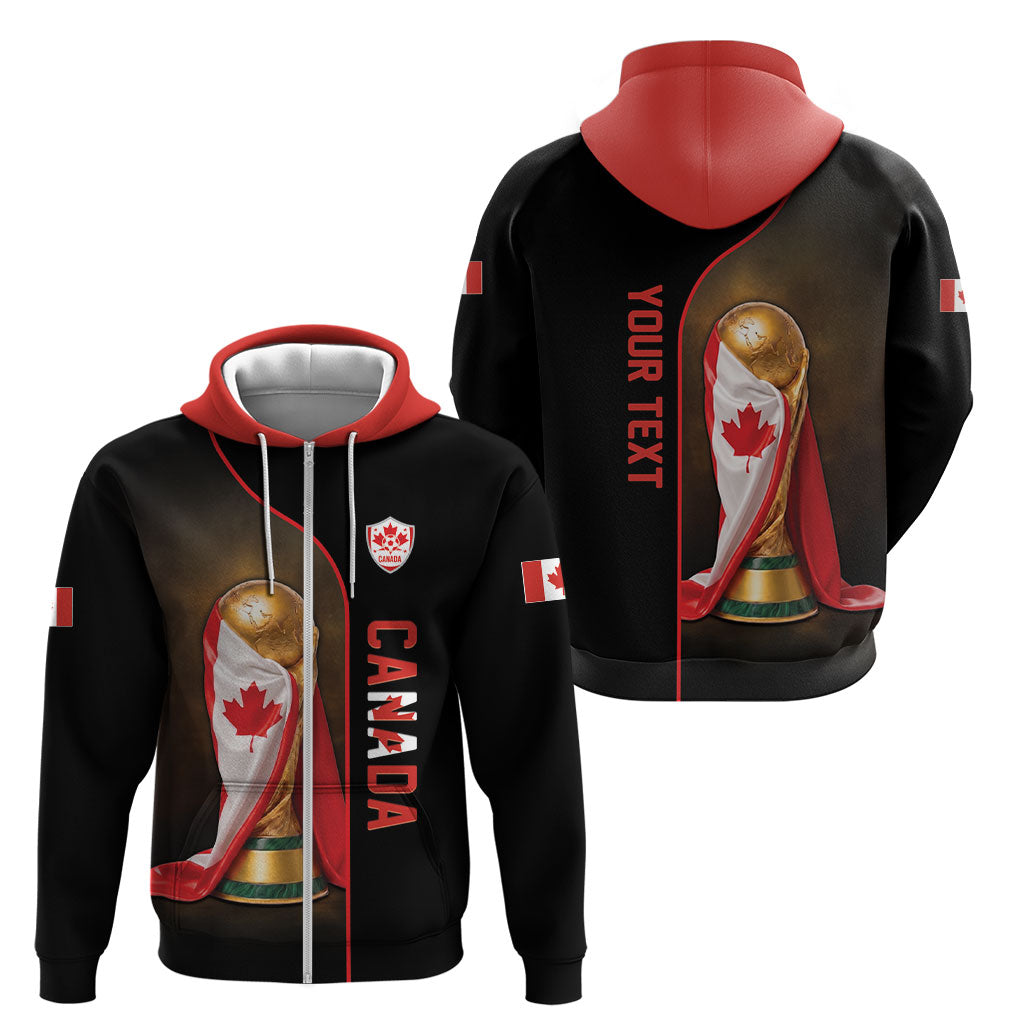 Personalized Canada Football 2026 Zip Hoodie Trophy Flag Pride Art