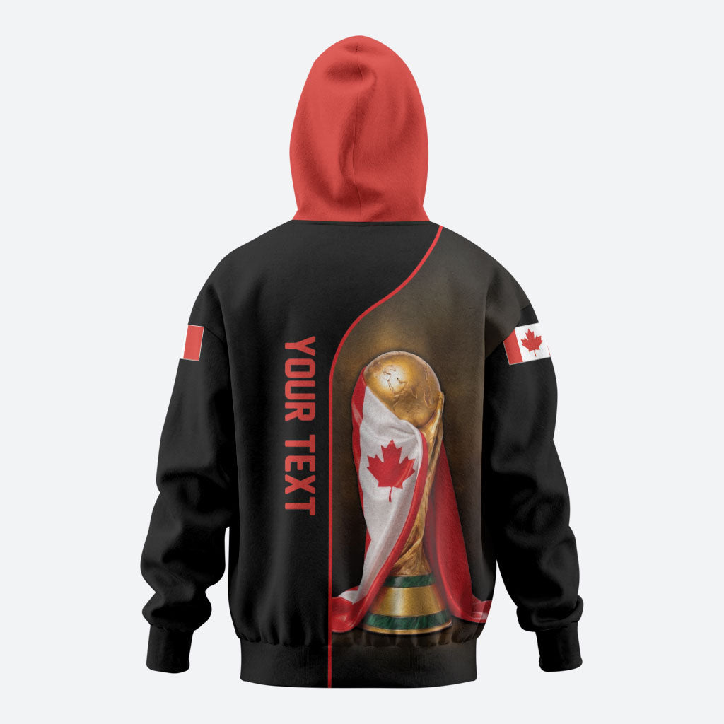 Personalized Canada Football 2026 Zip Hoodie Trophy Flag Pride Art