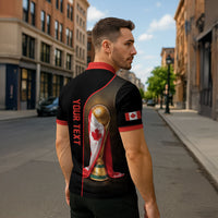 Personalized Canada Football 2026 Zipper Polo Shirt Trophy Flag Pride Art