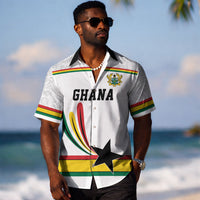 Custom World Football 2026 Ghana Hawaiian Shirt Black Star Adinkra Heritage White Version LT19
