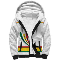 Custom World Football 2026 Ghana Sherpa Hoodie Black Star Adinkra Heritage White Version