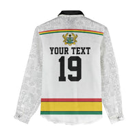 Custom World Football 2026 Ghana Women Casual Shirt Black Star Adinkra Heritage White Version