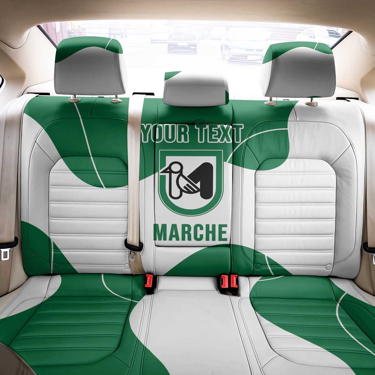 Personalized Italy Marche Back Car Seat Cover Flag Style - Wonder Print Shop