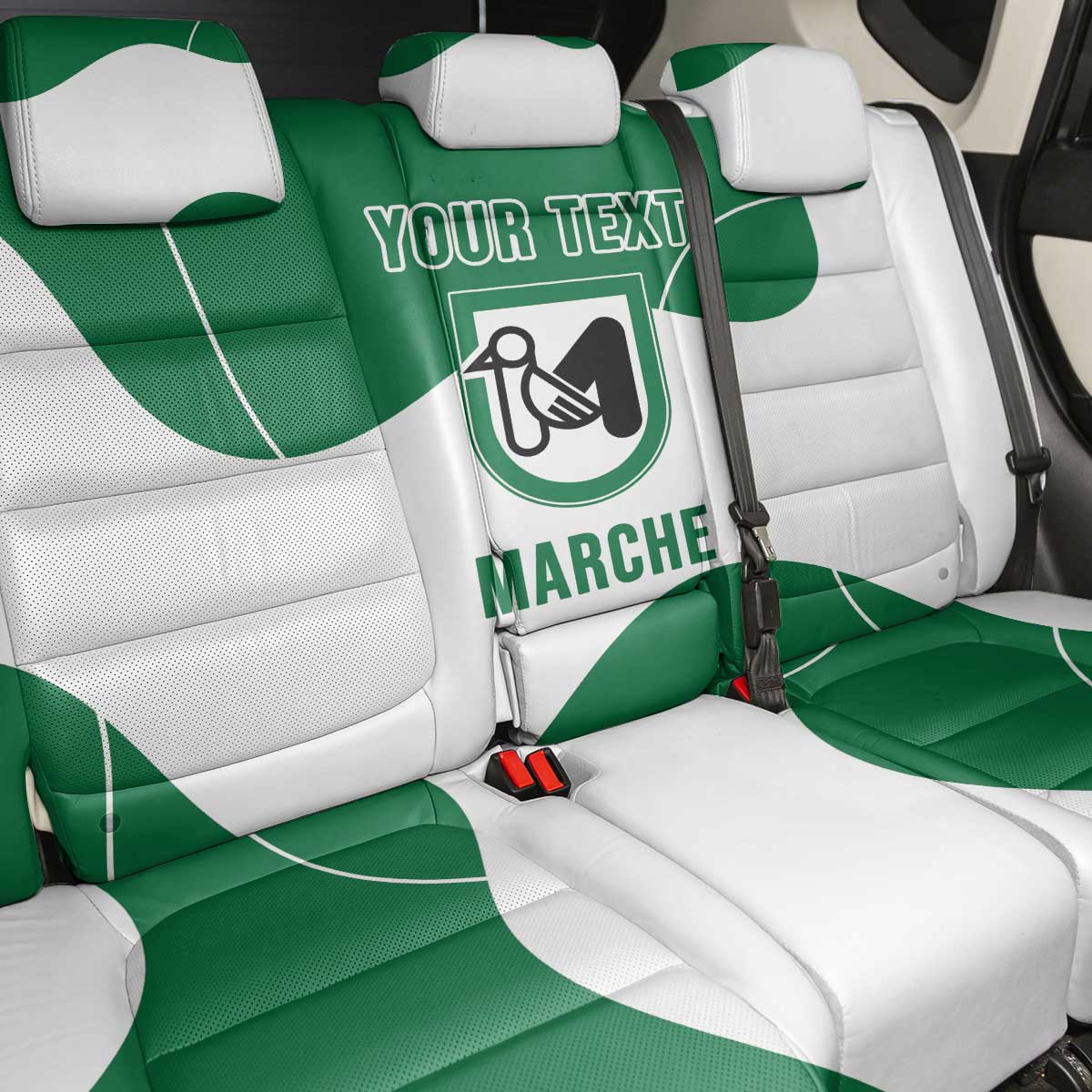 Personalized Italy Marche Back Car Seat Cover Flag Style - Wonder Print Shop