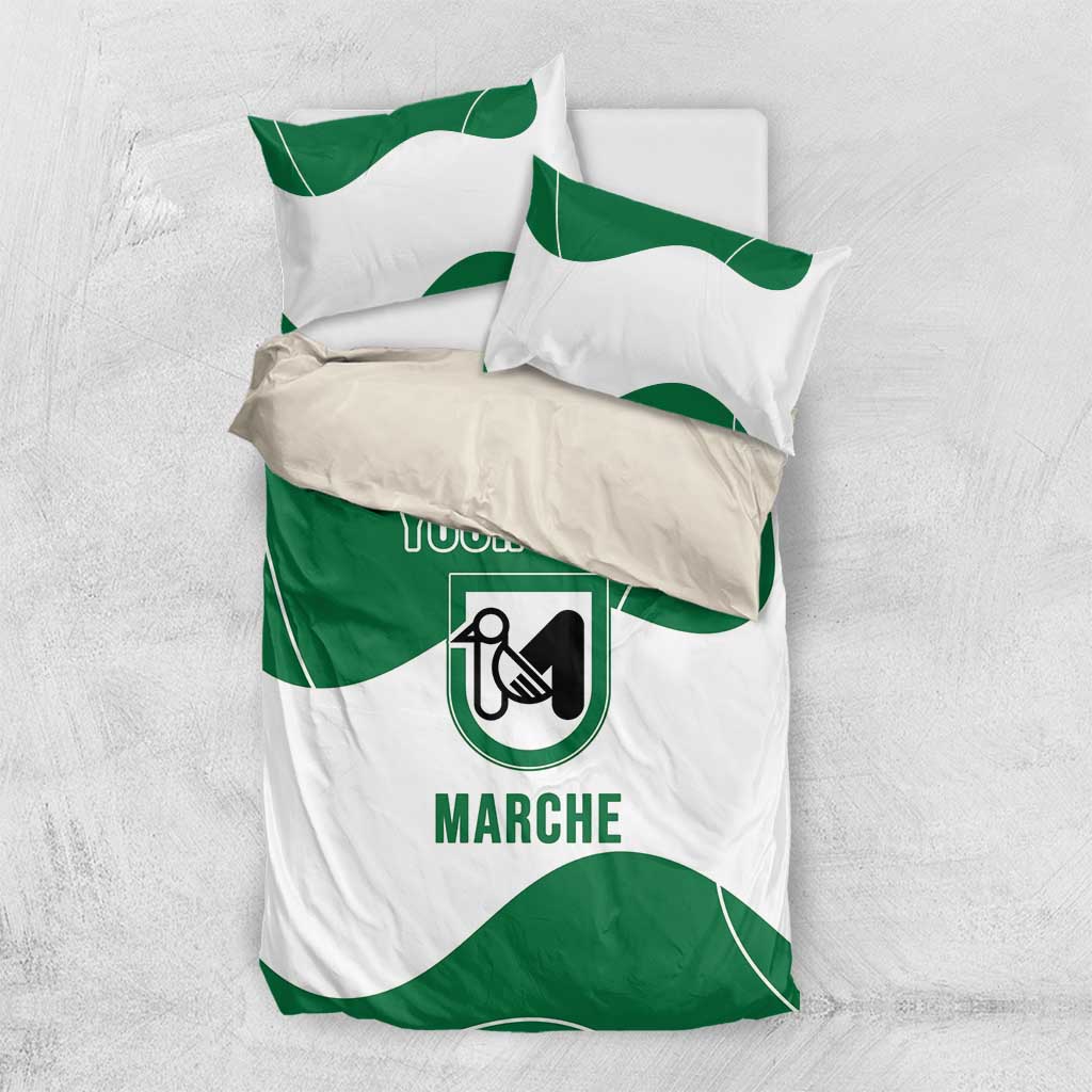 Personalized Italy Marche Bedding Set Flag Style - Wonder Print Shop