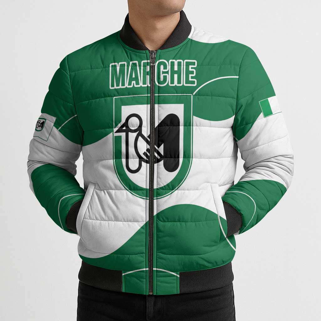 Personalized Italy Marche Bomber Puffer Jacket Flag Style LT19