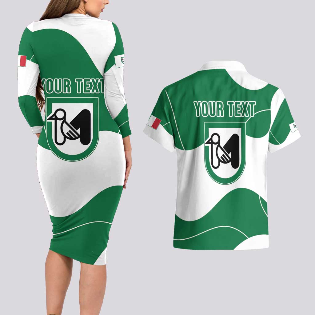 Personalized Italy Marche Couples Matching Long Sleeve Bodycon Dress and Hawaiian Shirt Flag Style LT19