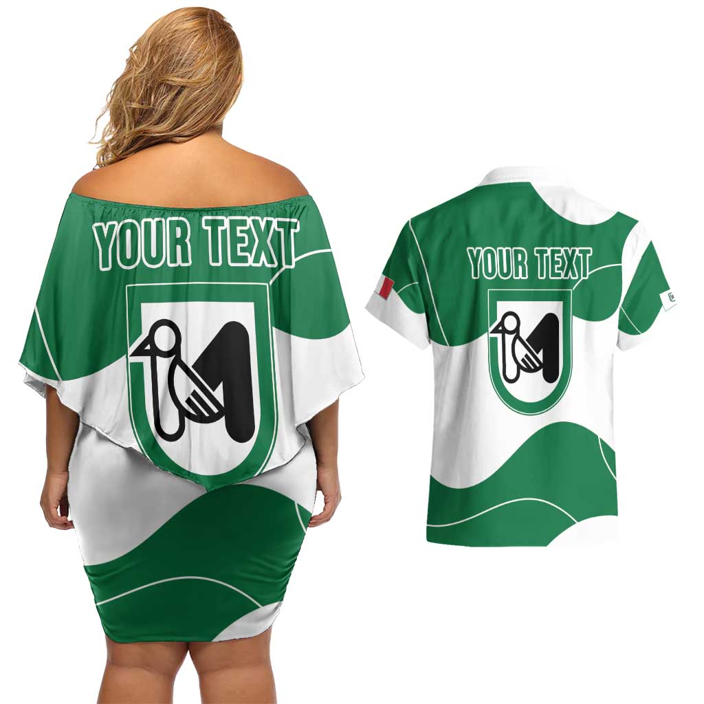 Personalized Italy Marche Couples Matching Off Shoulder Short Dress and Hawaiian Shirt Flag Style LT19