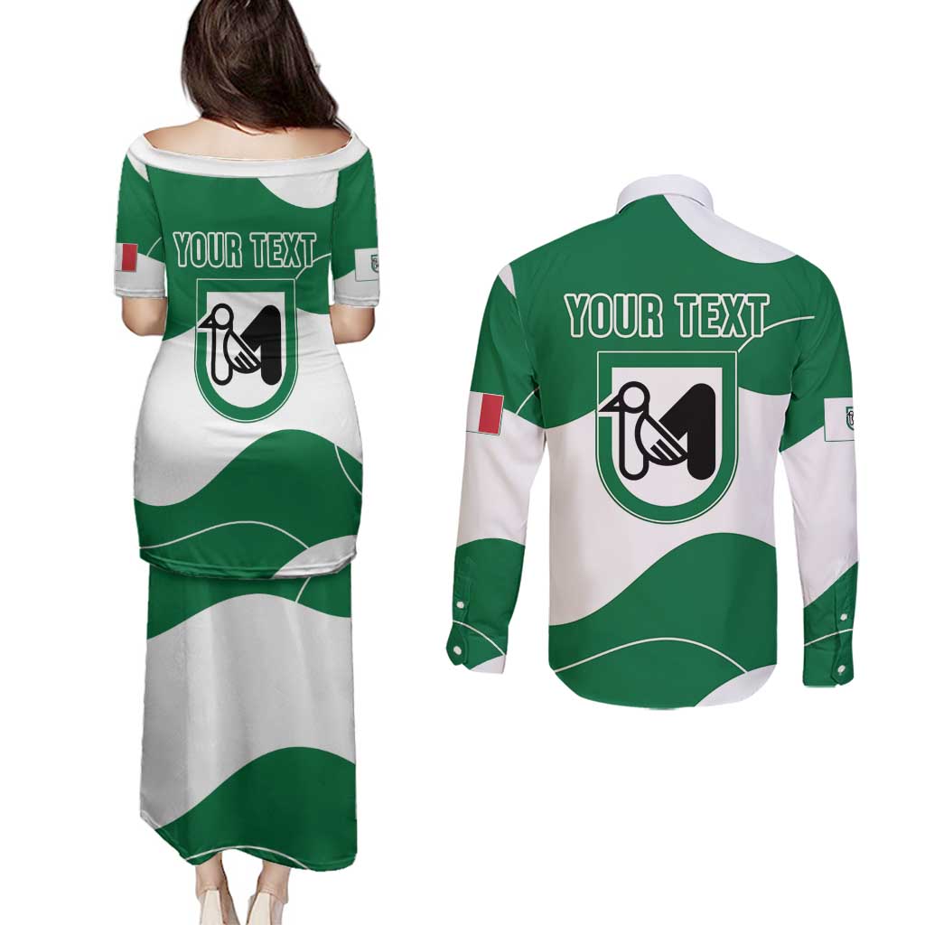 Personalized Italy Marche Couples Matching Puletasi and Long Sleeve Button Shirt Flag Style LT19
